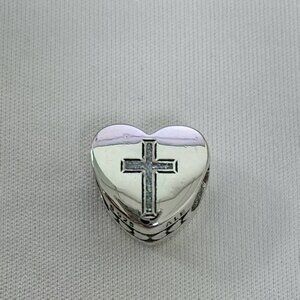 Pandora Faith Heart Exclusive Travel Charm Pendant, S925 Silver Jewelry